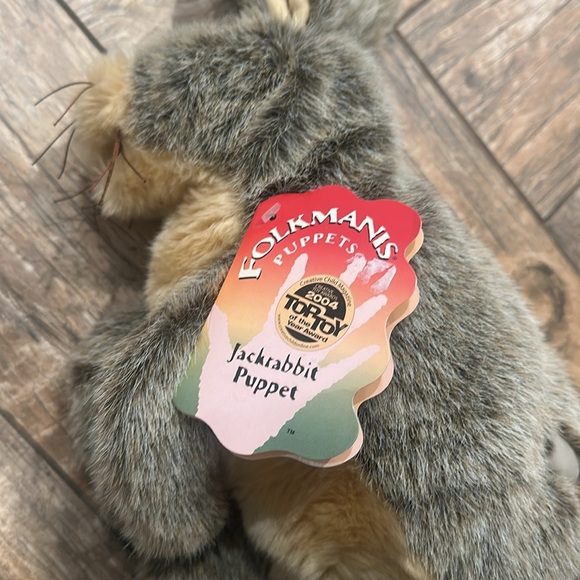 Folkmanis Jack Rabbit Brown Full Body Bunny Plush Stuffed Hand Puppet NWT - Picture 3 of 6